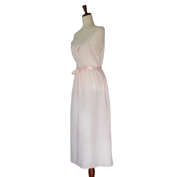 VTG Miss Siren Polka Dot Embroidery Slip Babydoll Dress 36 Fairy Coquette Nighty - Picture 6 of 16